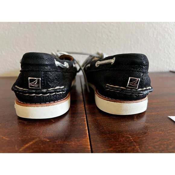 Sperry Top-Sider Gold Women's Black  Sz 6M Leather Metallic Boat Shoes STS91207 - Picture 6 of 11
